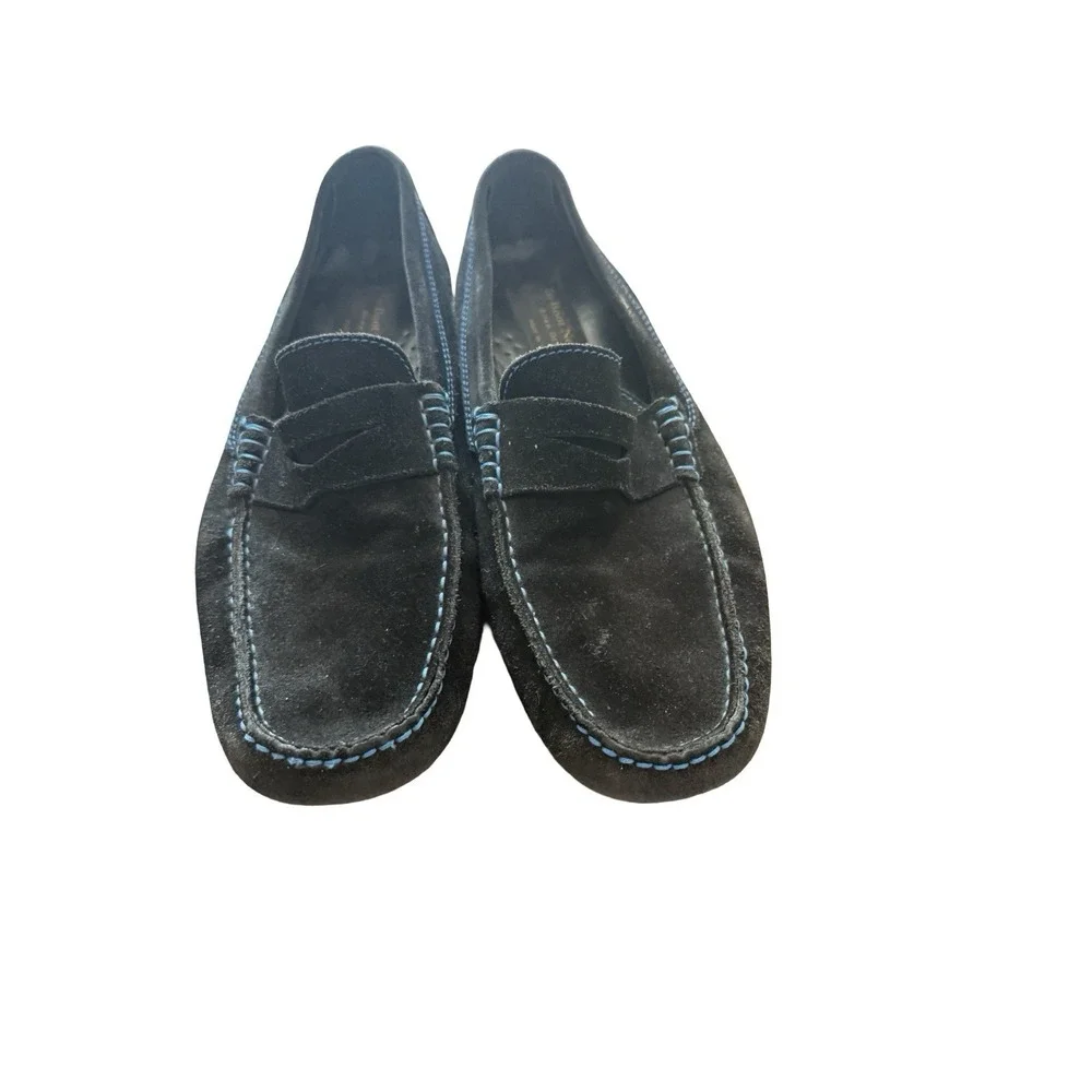 To Boot New York Adam Derrick‎ Black Suede Leather Driving Shoe Sz 8 Penny